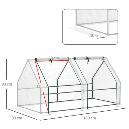 Greenhouse film with window, 180x90x90 cm, PE Material
