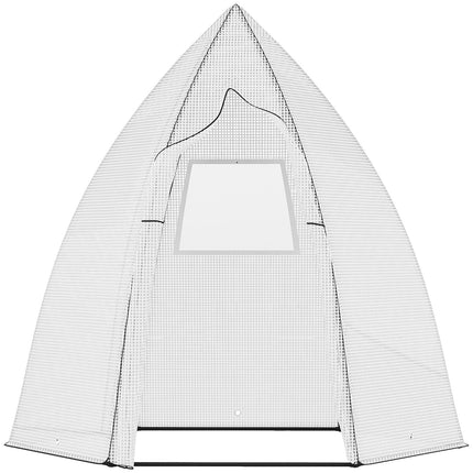 Mini-Gewächshaus mit Rolltor, 160x140x180 cm, Weiß