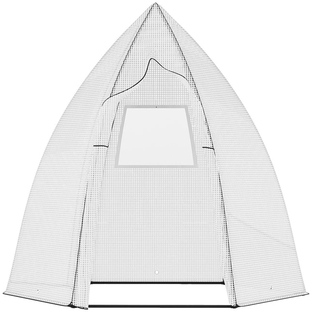 Mini-Gewächshaus mit Rolltor, 160x140x180 cm, Weiß