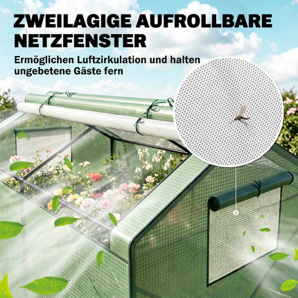 Mini Greenhouse with Weatherproof PE Cover, 180 x 92 x 92 cm
