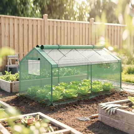 Mini Greenhouse with Weatherproof PE Cover, 180 x 92 x 92 cm