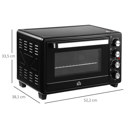 Mini Oven Toaster, 32L Capacity, Timer, Black