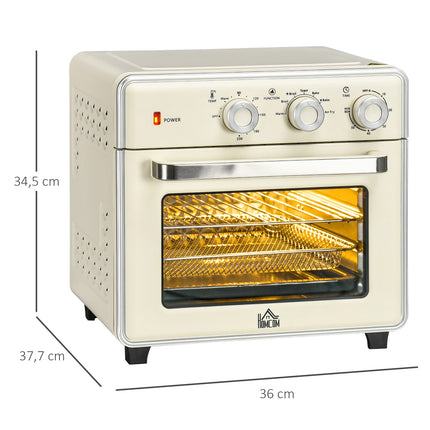 Mini-Backofen, 20L, 7-in-1, Umluft, Cremeweiß