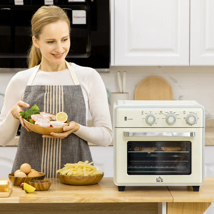 Mini-Backofen, 20L, 7-in-1, Umluft, Cremeweiß
