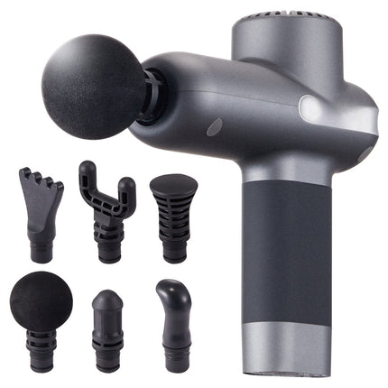 Mini Percussion Massage Gun, 5 Speeds, 6 Heads, USB-C