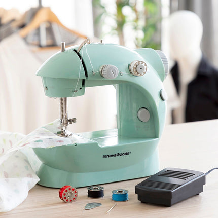 Tragbare Mini-Nähmaschine mit LED, Fadenabschneider und Zubehör Sewny InnovaGoods