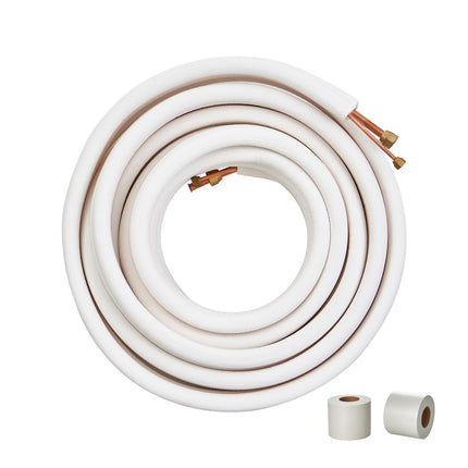 Mini Split Line Set 50 Ft, 1/4 x 1/2 Copper, Insulated