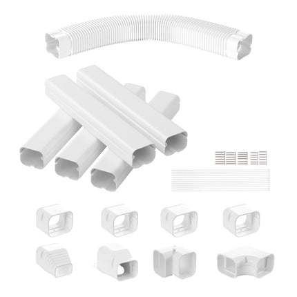 Mini Split Line Set Cover, PVC 10.2 ft, White