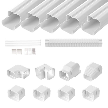 Mini Split Line Set Cover, PVC 10.2 ft, White