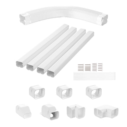 Mini Split Line Set Cover, PVC, 15.8 Ft, White