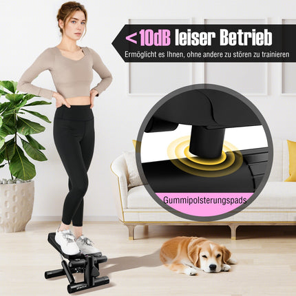 Mini Stepper mit Widerstandsbändern – Verstellbares, kompaktes Fitnessgerät
