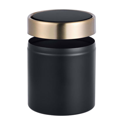 Mini-Tischabfalleimer, 1,5L, Schwarz – Metall-Schwingdeckel