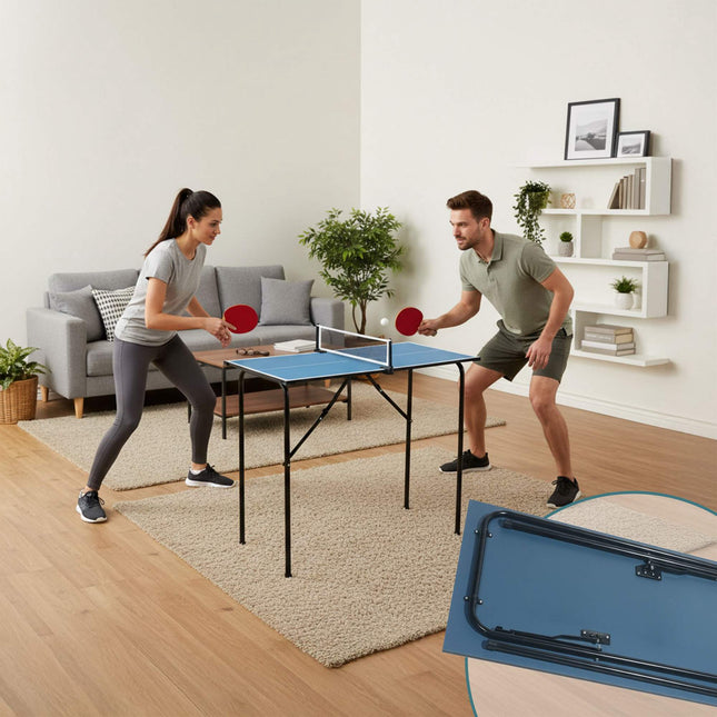 Mini Tischtennis-Set – faltbar, tragbar, komplett