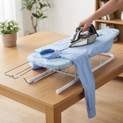 Mini Tabletop Ironing Board with Iron Rest, Blue