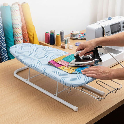 Mini Tabletop Ironing Board with Iron Rest, Blue