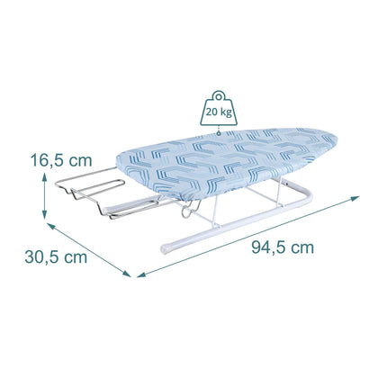 Mini Tabletop Ironing Board with Iron Rest, Blue