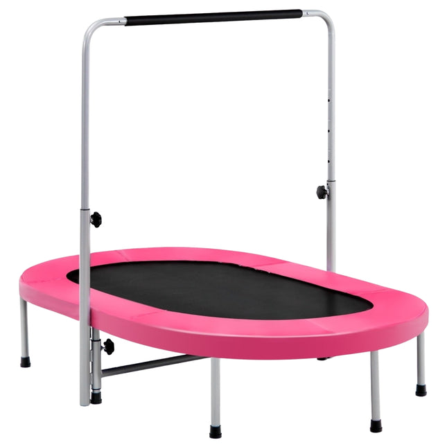 Mini Trampoline with Adjustable Handle, 2-Person, Pink