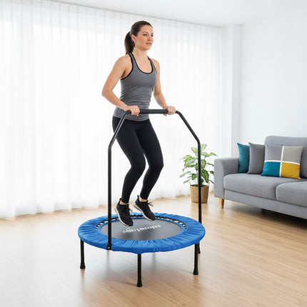 Mini Trampoline with Safety Bar, 102 cm Diameter
