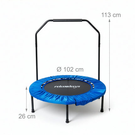 Mini Trampoline with Safety Bar, 102 cm Diameter
