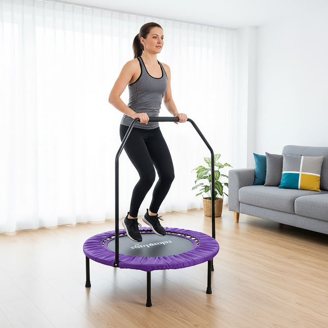 Mini Trampoline with Safety Bar, 102 cm Diameter
