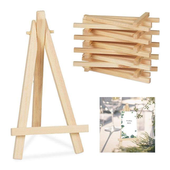 Mini-Staffeleien aus Holz, 10er-Set