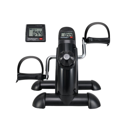 Mini fitness bike exercise bike arm and leg trainer with adjustable resistance black