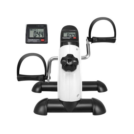Mini vélo d'exercice de fitness pour bras et jambes avec résistance réglable blanc