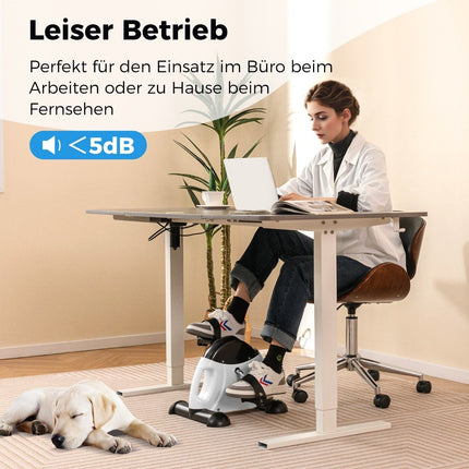 Mini vélo d'exercice de fitness pour bras et jambes avec résistance réglable blanc