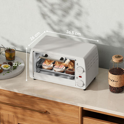 Compact 10L electric oven, 750W, 230°C, timer, cream
