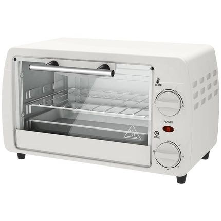 Compact 10L electric oven, 750W, 230°C, timer, cream