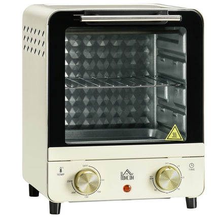 Mini-Backofen 15L, 1000W, Timer, Cremeweiß, Umluft