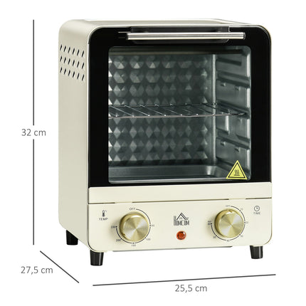 Mini-Backofen 15L, 1000W, Timer, Cremeweiß, Umluft