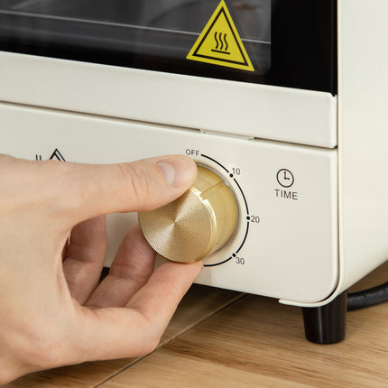 Mini-Backofen 15L, 1000W, Timer, Cremeweiß, Umluft