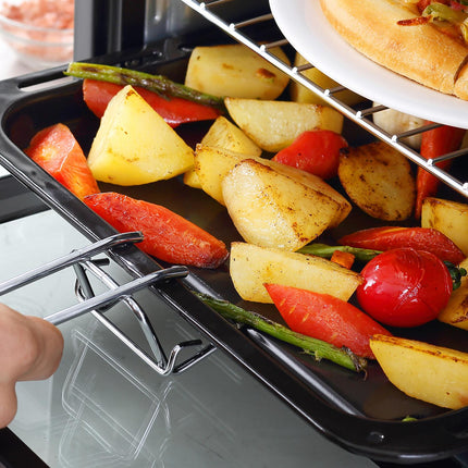 Mini-oven 16 L 1400W Mini-oven 100-230? 60 min. timer, met grillrooster en bakplaat, pizzaoven met bakhandgreep, kruimellade zwart Aosom