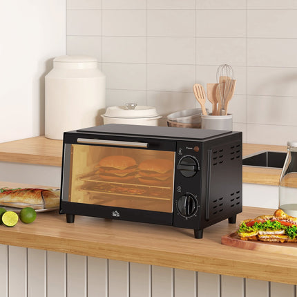9L Edelstahl-Mini-Backofen, 750W, einstellbarer Timer