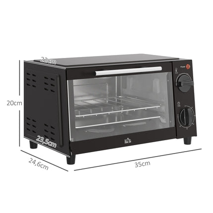 9L Edelstahl-Mini-Backofen, 750W, einstellbarer Timer