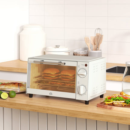 Mini oven 9L – 750W, Timer, Adjustable Temp, Cream white