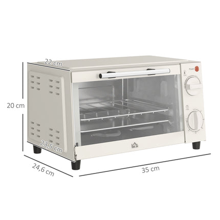 Mini oven 9L – 750W, Timer, Adjustable Temp, Cream white