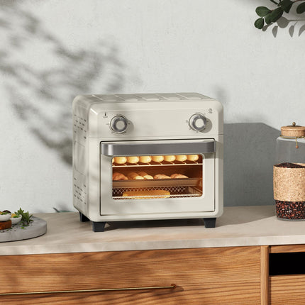 Mini-Heißluftfritteuse 10L, Edelstahl, Touchscreen, 1000W