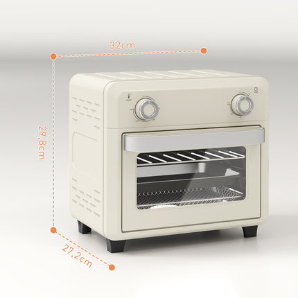 Mini-Heißluftfritteuse 10L, Edelstahl, Touchscreen, 1000W