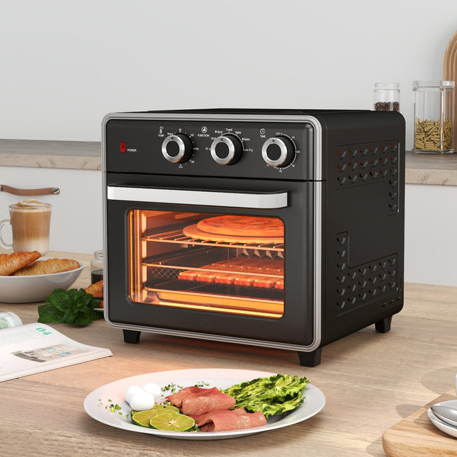 Mini-Backofen mit Heißluftfritteuse, 20L, Timer, 1400W, Metall