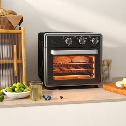 Mini-Backofen mit Heißluftfritteuse, 20L, Timer, 1400W, Metall