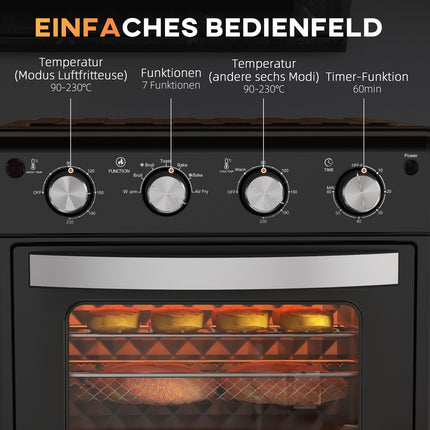 Mini oven with hot air, 30L – 7 cooking modes