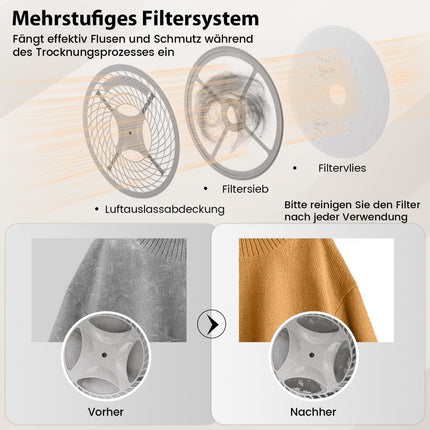 Mini sèche-linge 5 kg avec 5 programmes jusqu'à 69 °C, sèche-linge à extraction 800 W