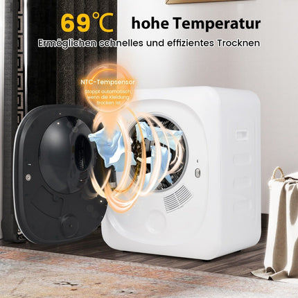 Mini sèche-linge 5 kg avec 5 programmes jusqu'à 69 °C, sèche-linge à extraction 800 W