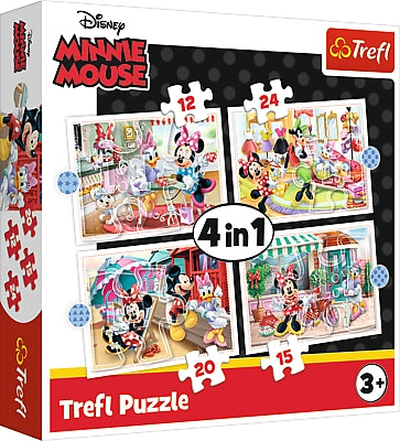 Minnie Maus 4-in-1 Puzzle-Set für Kinder, lustig und fesselnd