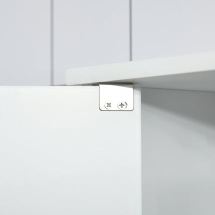 Weißer Badschrank zur Wandmontage, Spiegel und Glasablagen
