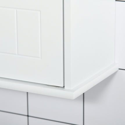 Weißer Badschrank zur Wandmontage, Spiegel und Glasablagen