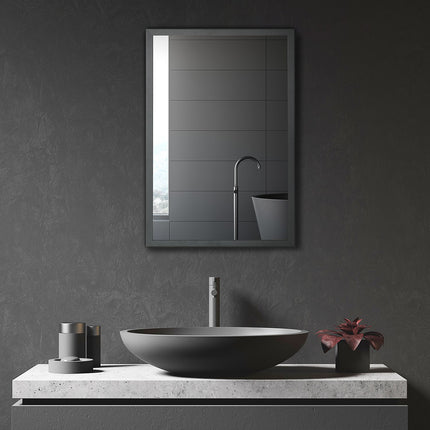 Black bathroom wall cabinet, mirror & storage, 3 levels