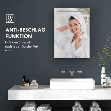 LED Mirror Cabinet with Touch Switch & Anti-Fog Shelves